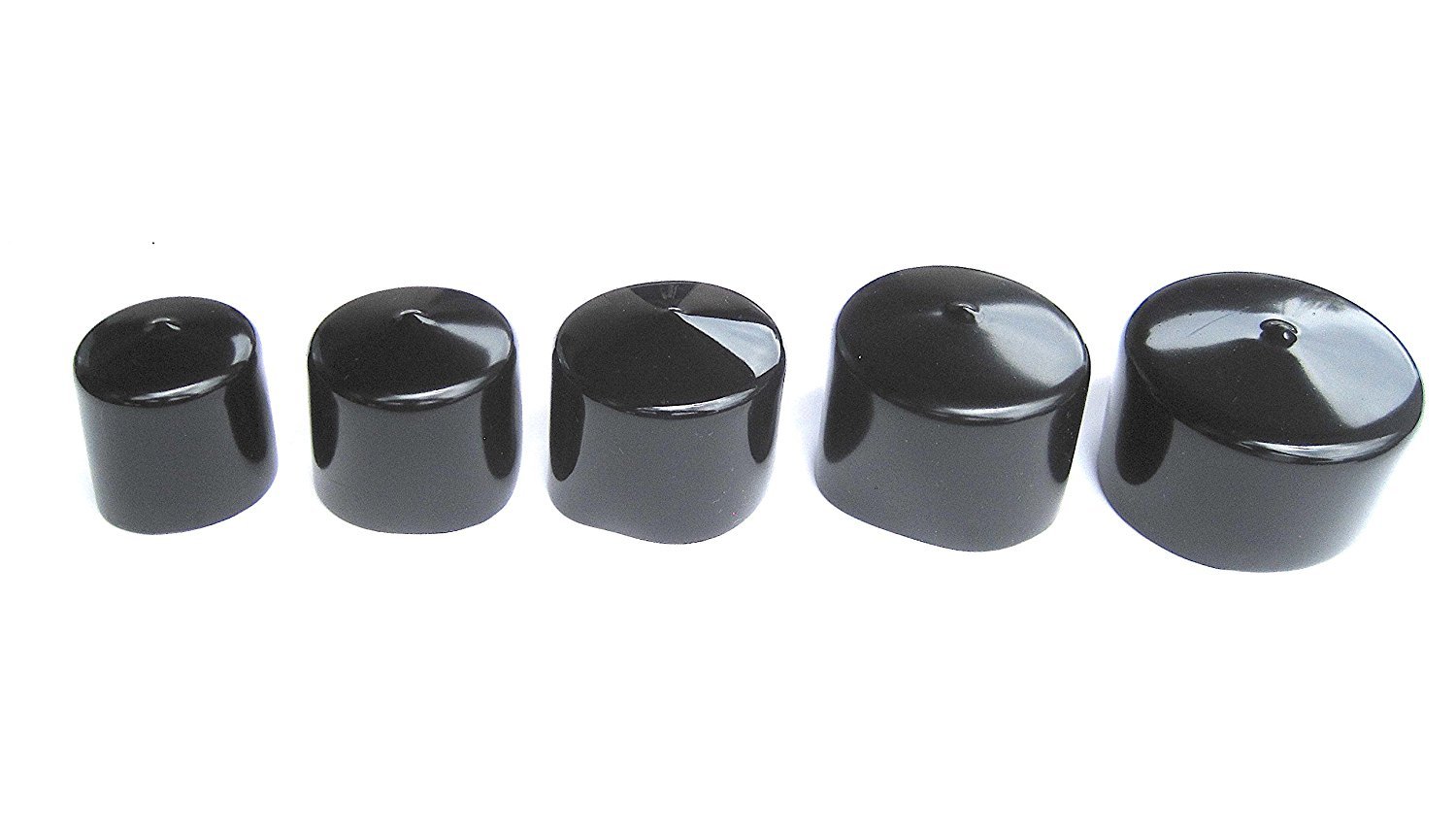8 Pack Vinyl Round Pipe End Cap Cover Black Rubber Plastic Tube Hub