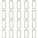 uxcell 25Pcs Alloy Open Bezel Pendants, Rectangle Hollow Frame Pendant Geometric Open Back Frame Pendant for Resin Jewelry Making Earrings Necklace Bracelet DIY, Bronze