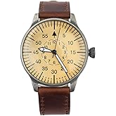 Mil-Tec Luftwaffe Me109 Aviator Vintage German WW2 Flieger Pilot Mens Watch - Military Easy to Read Calfskin Brown Leather Strap 3 Atm Analog Quartz