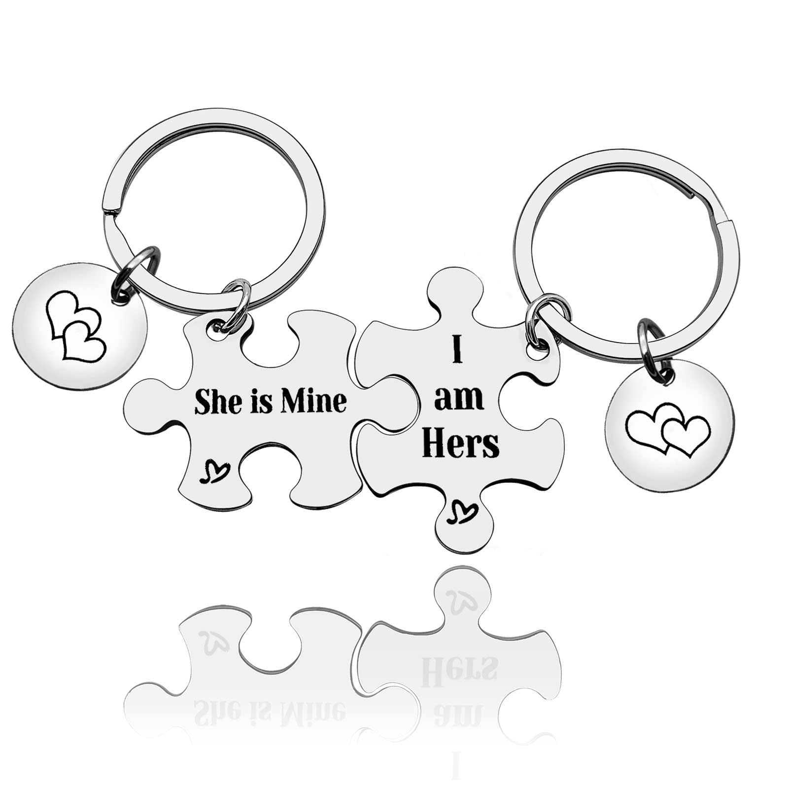 Baipilu Valentines Keyring Day for Couple Engagement Gift for Bridal Bride Lesbian Couple Gift LGBT Keyring for Women Wedding Anniversary Keychain Gifts for Wife Girlfriend Keychain Gifts for Her