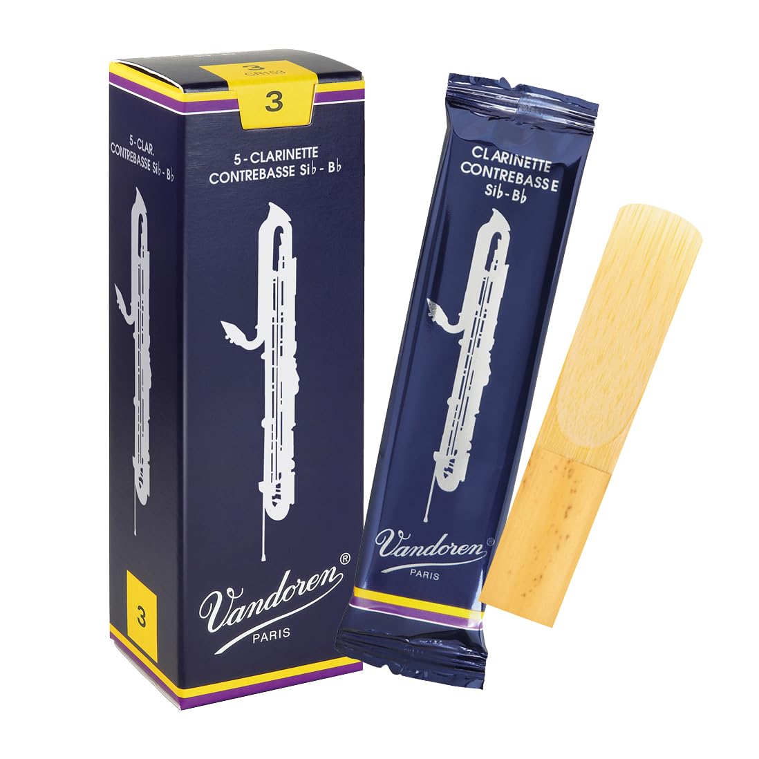 Vandoren CR153 Traditional Contrabass Clarinet Reeds (Strength 3) (Pack of 5)