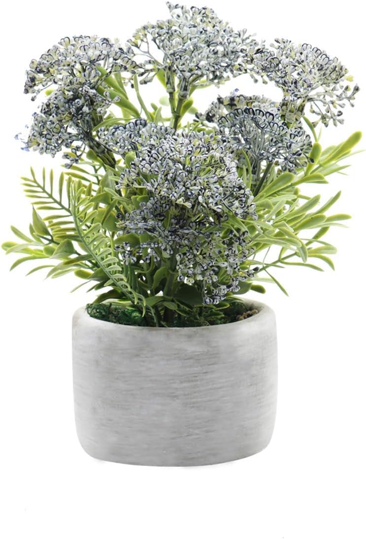 SAROSORA Flores artificiales en macetas de cemento de 10 SAROSORA Flores artificiales en macetas de cemento de 10