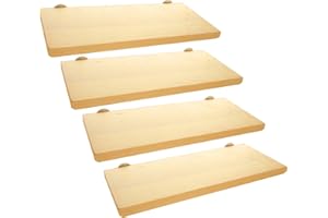 DIRBUY 4 Pack 5 x 12 Inches Bird Perches - Natural Wooden Flat Bird Perch - Rectangle Bird Perch Stand Platform for Parrot, Budgies, Parakeet, Cockatiels, Conure, Lovebirds