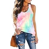 ETCYY Tank Tops for Women Tie-Dyed Workout Yoga Summer Sleeveless Athletic Tops Loose Fit Shirts