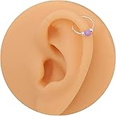 Purple Opal Silver Helix Hoop - 20 gauge 925 Silver Helix Opal Ring - Opal Cartilage Earring Hoop