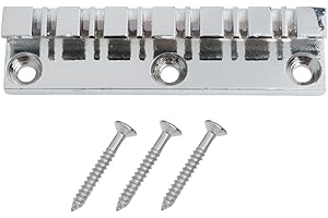 Guitar Bridge Replacement Part Stopbar Tailpiece Compatible with Standard Flat Tops and Includes Screws (12 String)