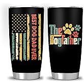 Hasdon-Hill The Dogfather Paw Tumbler for Dad Grandpa Men, Best Dog Dad Travel Coffee Mug for Dog Lover Father's Day Gifts 20 OZ