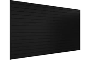 Neoaider Slatwall Panel 8 FT x 4 FT, Interlocking Slat Wall Paneling, Wall Mounted PVC Wallpanel, Suitable for Garage Storage and Organizer, Slatwall Board, Shelves - Black
