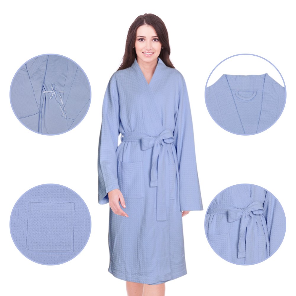 Napa Women\'s Waffle Spa Robe Lightweight Kimono Bathrobe Soft Hotel Sleepwear