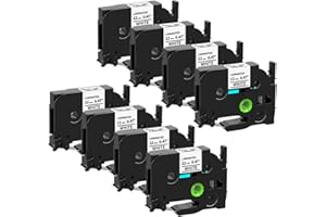 PILLEX 8-Pack Label Maker Tape 12mm 0.47 Laminated White TZe-231 Replacement for Brother Label Tape Compatible with Brother P Touch Label Maker PTD210 PTH110 PTD220 PTD400