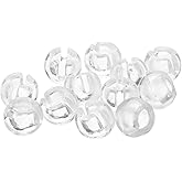 Luxshiny 12pcs Beaded Chain Stop Clear Chain Crimp Stops Roller Shades Blind Control Chain Ball Stopper Lock Ball for Beaded Chain Blinds Bead Accessories, 0.80X0.80X0.70CM