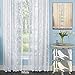 Collections Etc Songbird Rod Pocket Lace Curtain Panel with Scalloped Hem, Ivory, 56