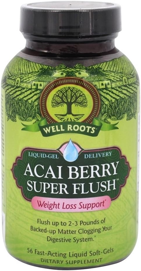 Well Roots Acai Berry Super Flush Weight Loss Support, 56 Softgels