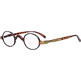 Eyekepper Oval Round Reading Glasses Women Men Small Vintage Reader Eyeglasses Mini with Spring Hinges