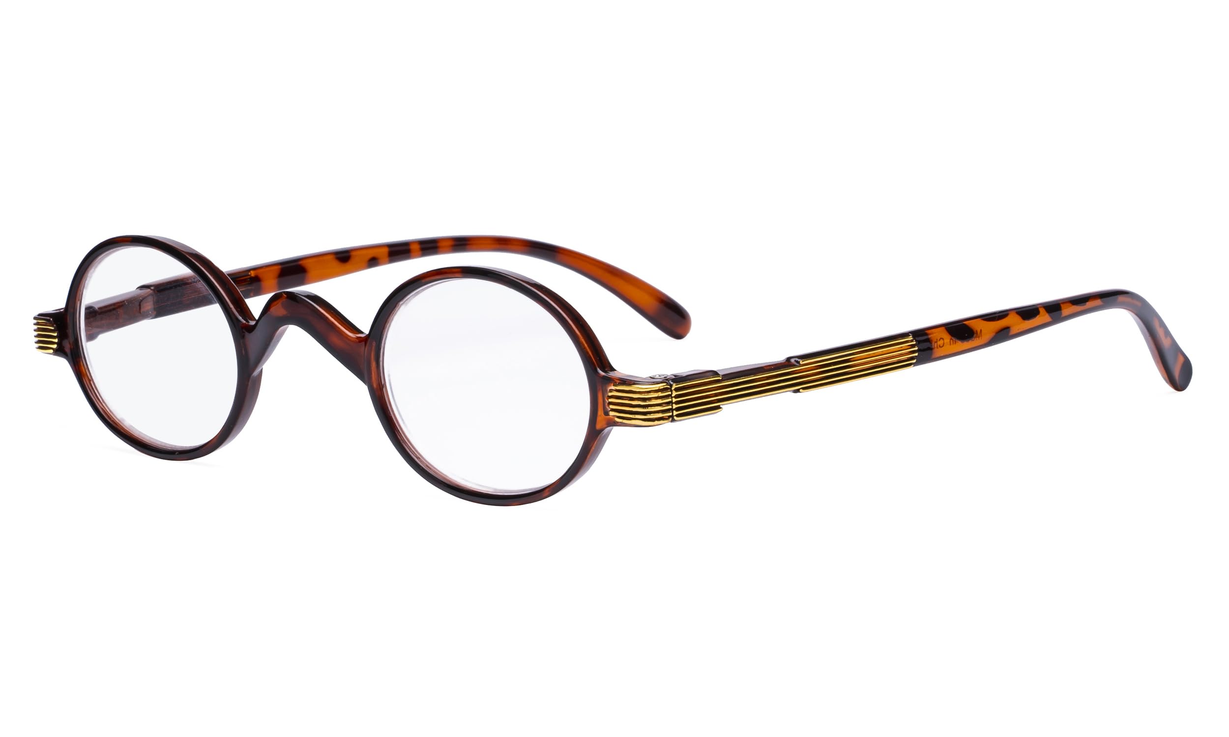 Eyekepper Small Oval Round Reading Glasses Vintage Mini Reader Eyeglasses for Men Women Reading with Spring Hinges Tortoise Frame +1.00 — image 1