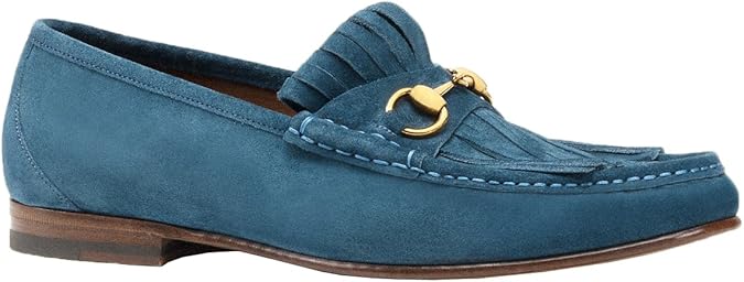 gucci leather fringe horsebit loafer
