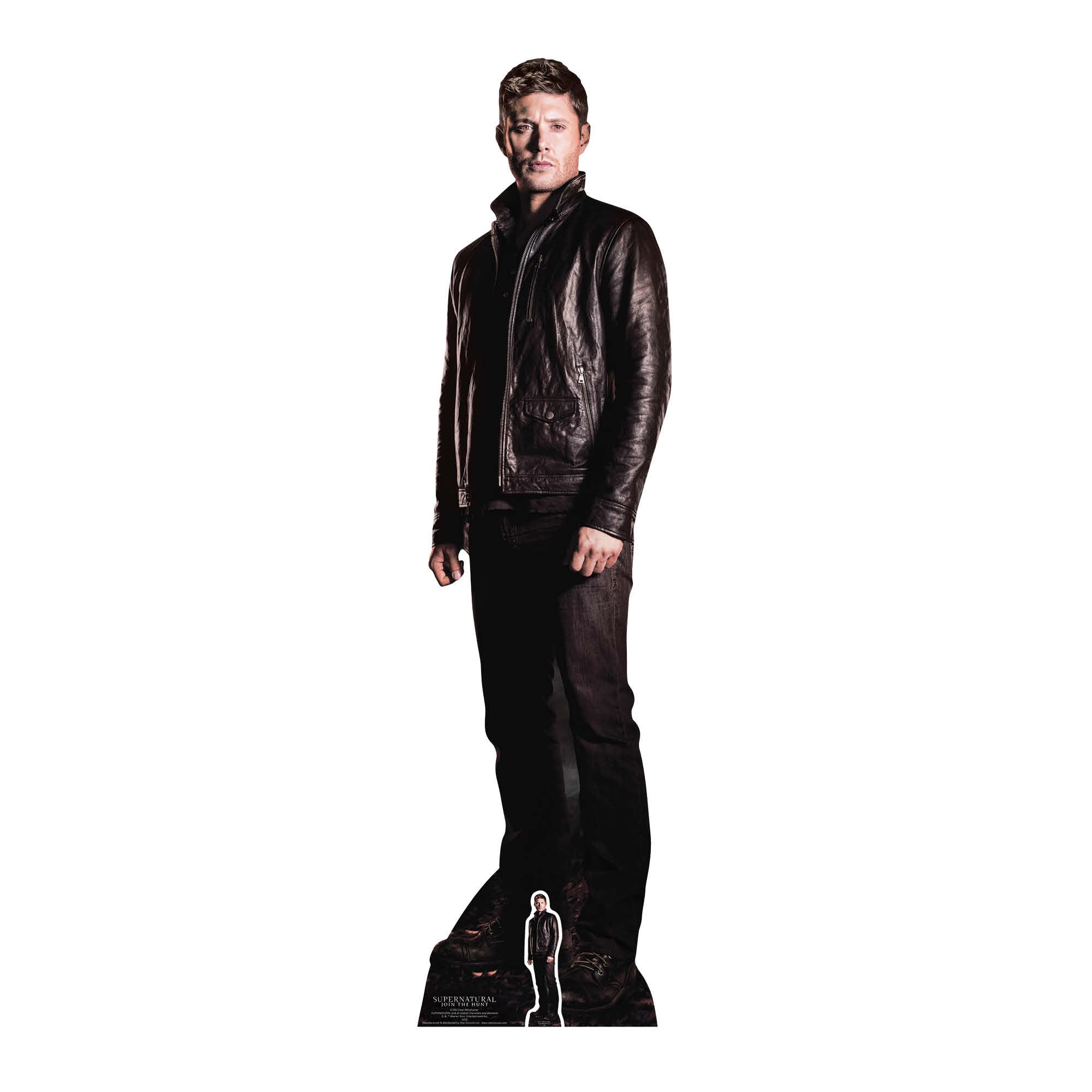 Star Cutouts Ltd SC983 Star Cutouts Dean Winchester Hunter Supernatural Life Size Cardboard Cut Out with Mini Table top, Multi Colour, 188 x 46 x 188 cm