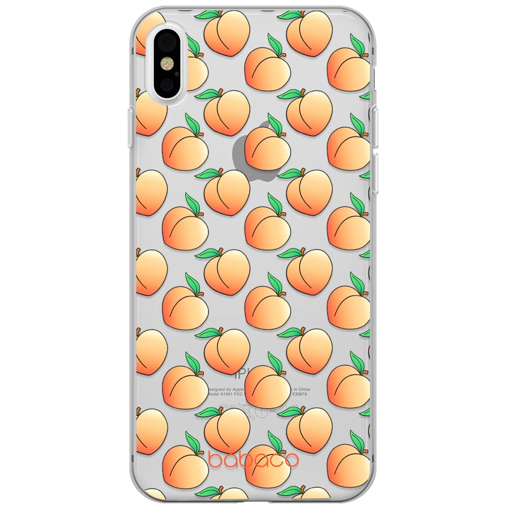 Babaco ERT GROUP mobile phone case for Apple Iphone XS Max original and officially Licensed pattern Peaches 001 optimally adapted to the shape of the mobile phone, partially transparent