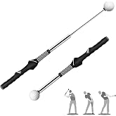 Seticek Retractable Golf Swing Trainer,Golf Grip Trainer with Arm Band for Right-Handed Golfers,Rhythm Click Sound Warm Up Golf Tempo Stick,Indoor/Outdoor