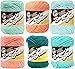 Variety Assortment Lily Sugar'n Cream Yarn 100 Percent Cotton Solids (6-Pack) Medium Number 4 Worsted Bundle with 4 Patterns (Asst 49)