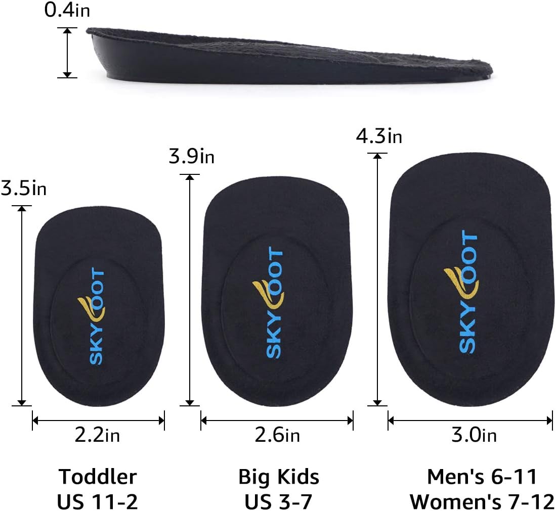 Skyfoot’s Heel Cups, Gel Heel Cushions for Plantar Fasciitis, Heel Pain, Bone Spur, Shock Absorbing, Achilles Pain and Leg Length Discrepancy(Medium - Women's 6-9|Men's 5-8): Health & Personal Care