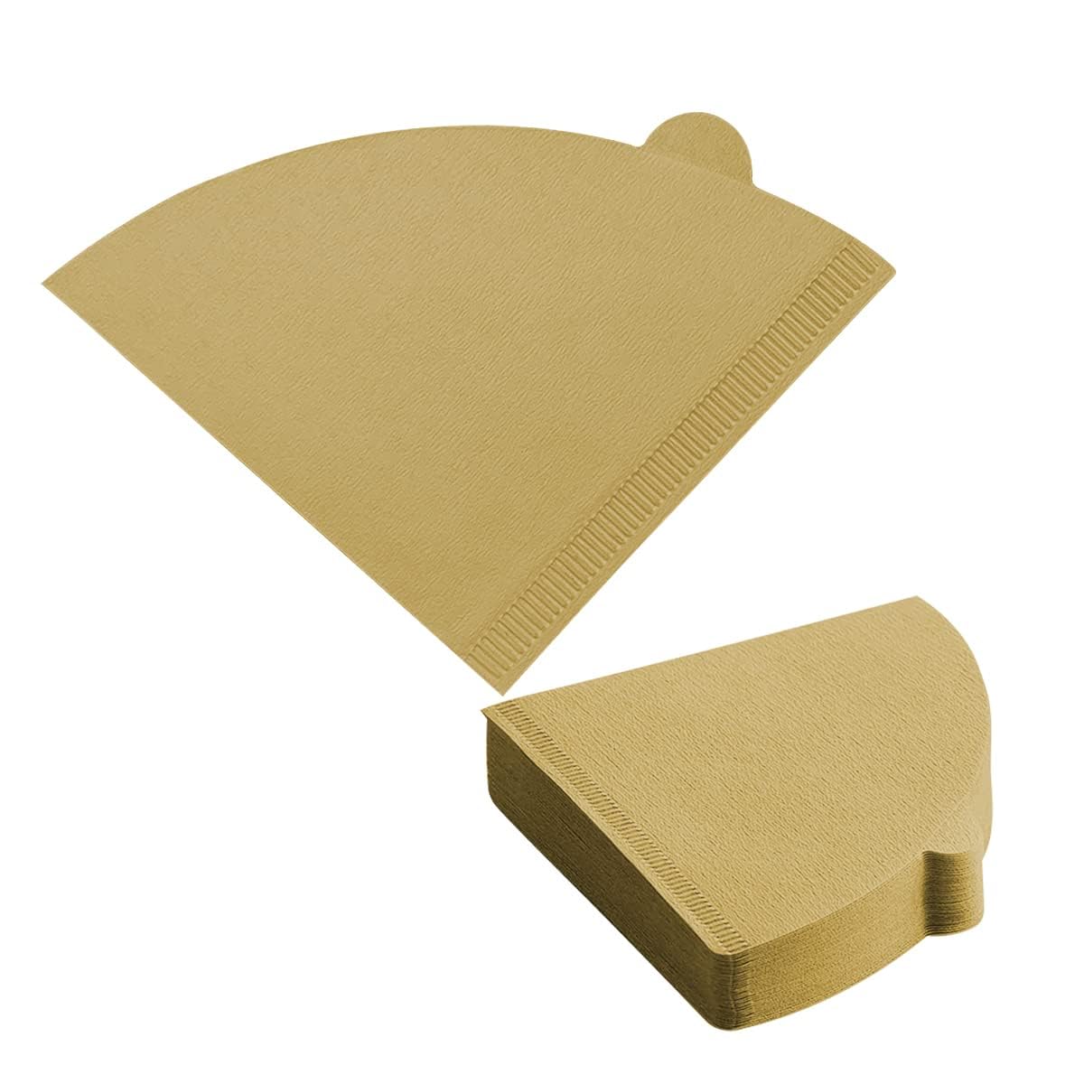 Jagowa 200 Pack V60 Coffee Filter Cones,Disposable, Unbleached Paper Filters for Drip Coffee Maker (Khaki Color)
