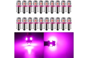 GLL BA9S LED Bulb 5SMD Pink 1893 44 47 756 1847 Wedge Pinball Machine Light Car Instrument Panel Gauge Cluster Lamp 6VDC/6.3V