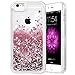Caka iPhone 6 6S 7 8 Case, iPhone 6S Glitter Case with Tempered Glass Screen Protector Bling Flowing Floating Luxury Glitter Sparkle Soft TPU Liquid Case for iPhone 6 6S 7 8 (4.7 inch) (Rose Gold) primary