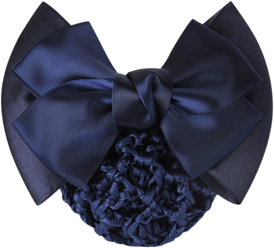 Womens Pro Bow Barrette Hair Clip Cover Nurse Bowknot Bun Snood Hairnet Hair Accessory