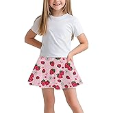 YORXINGY Girls' Sport Skirts Tennis Running Skorts with Built-in Shorts 5-14 Years Old Kids