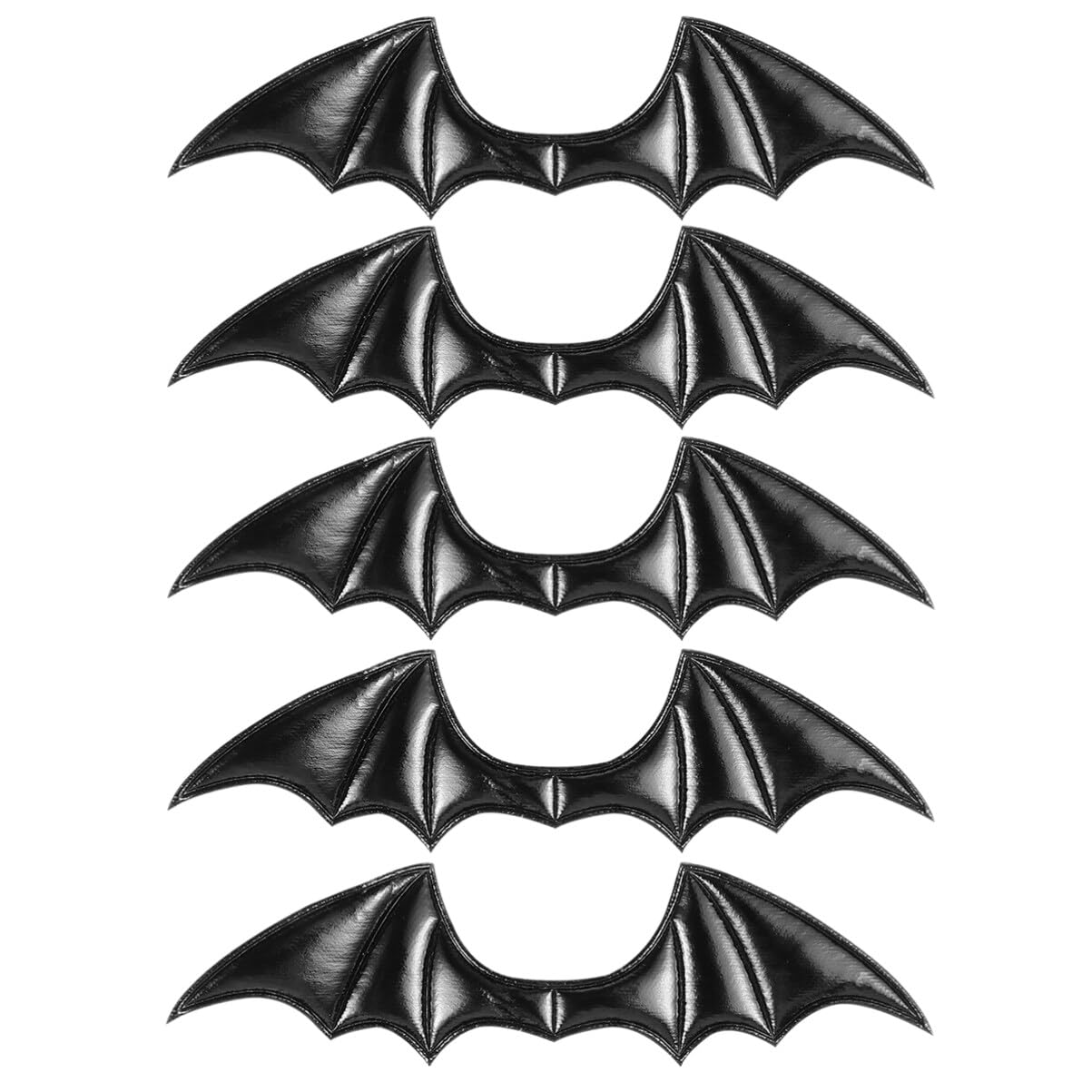5pcs Halloween Bat Wings Small PU Leather DIY Crafts Bat Wings Hair Jewelry Decoration Gifts for Hair Shoes Clothes Bags Decoration (Black)