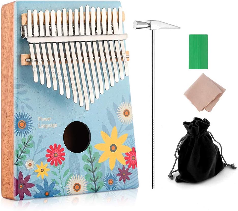 17 Key Kalimba, High Quality Thumb Piano Mahogany Marimba Musical Gift with Tuning Hammer and Accessories for Kids Adult Beginners