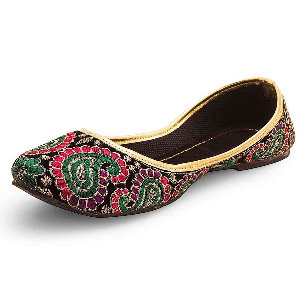 kalakarindia women parti wear wmo311 velvet mojaris