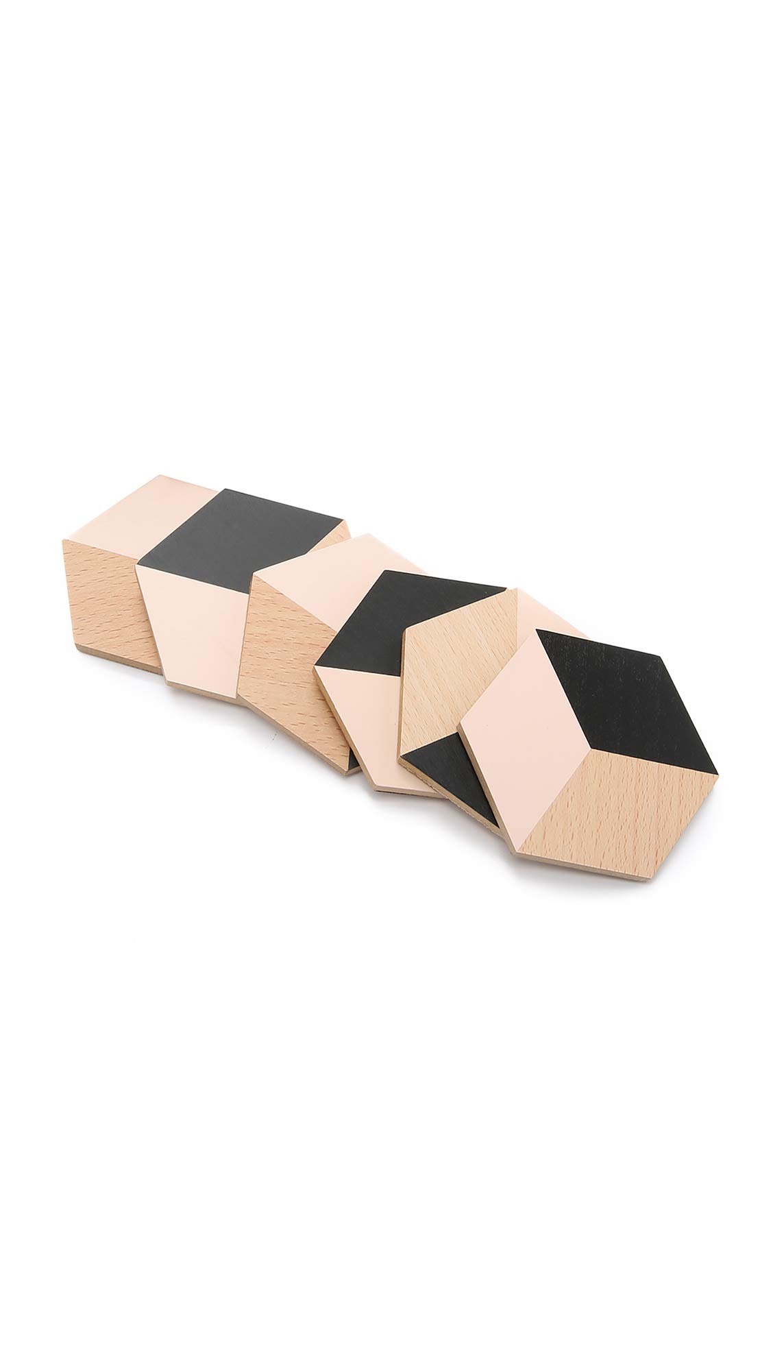 Areaware Table Tiles (black/beige), Cork, 10x9x5 cm