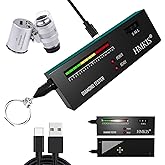HMKIS Diamond Tester Pen with 60X Jewelry Loupe (Non-Rechargeable) | Based on High Thermal Conductivity of Diamonds. Powered by USB or 9V Battery Diamond Selector for Novice and Expert