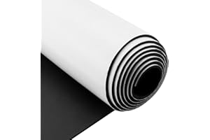 Storystore Foam Insulation Neoprene Sheets with Adhesive, 1/8'' Thick x 12'' W x 59'' L Multi-Function Soundproof Large Closed Cell Neoprene Rubber Roll, Black