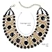 KAYMEN FASHION JEWELLERY Gold-Plated Copper Chians and Crystal Stone Knit Statement Choker Necklaces for Women
