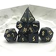 Momostar Set of 7 Stone Dice for RPG,Dungeons & Dragons Dices Handmade by Natural Gemstones. (Font B Blue Sandstone)