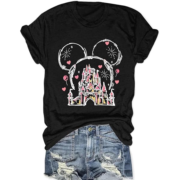 FRYAID Magical Shirt Women Believe In The Magic Tshirt Kingdom Castle Tie Dye Tee Family Holiday Vacation Short Men S Women S Graphic Tee 100 Cotton Tbun Fu
