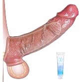 Penis Sleeve Sex Toys for Men - Male Sex Toys Penis Extender Silicone Cock Sleeve, Adult Toy Reusable Realistic Penis Enlarger Rings Thicken, Delay Ejaculation Stronger Erection for Mens Couples