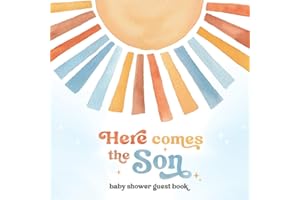 Here Comes The Son Baby Shower Guest Book: Includes Gift Log, Wishes for Newborn, Birth Predictions and Keepsake Photo Pages - Retro Sunshine Theme for Boy