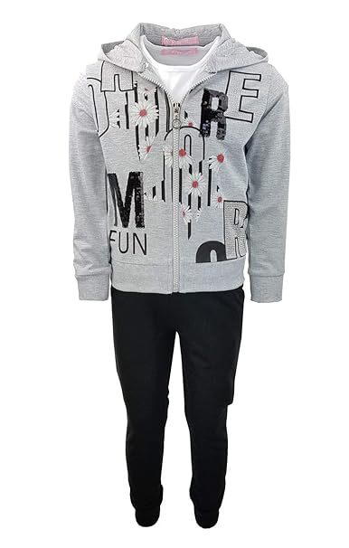 3tlg. Mädchen Sport- & Freizeitset, Jacke + Shirt + Hose, MF1843e