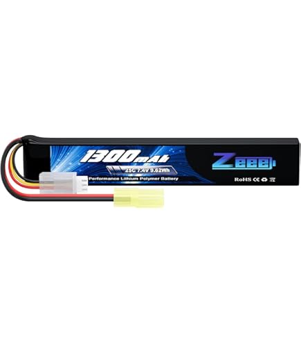 Amazon.com: Evike Airsoft - Matrix High Performance 7.4V Stick Type LiPo  Battery 1200mAh 20C with Tamiya Connector and Long Wire : Sports & Outdoors