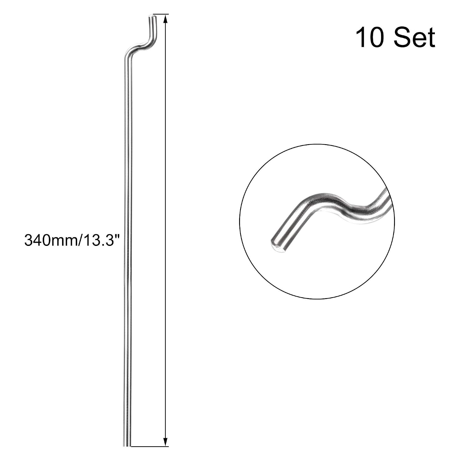 sourcing map 10pcs Steel Z Push Rods 1.2 x 340mm,10pcs Nylon Standard Control Horns 4 Holes for DIY - Image 3