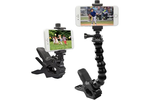 Suptig Phone Holder Desk Gooseneck Mount, Cell Phone Clamp Clip for Pole, Mobile Phone Mount Stand, Compatible for iPhone 17