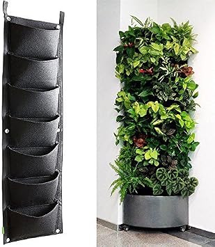 Plantar Bolsas, XGZ 7 bolsillo vertical montado en la pared mimbre ...