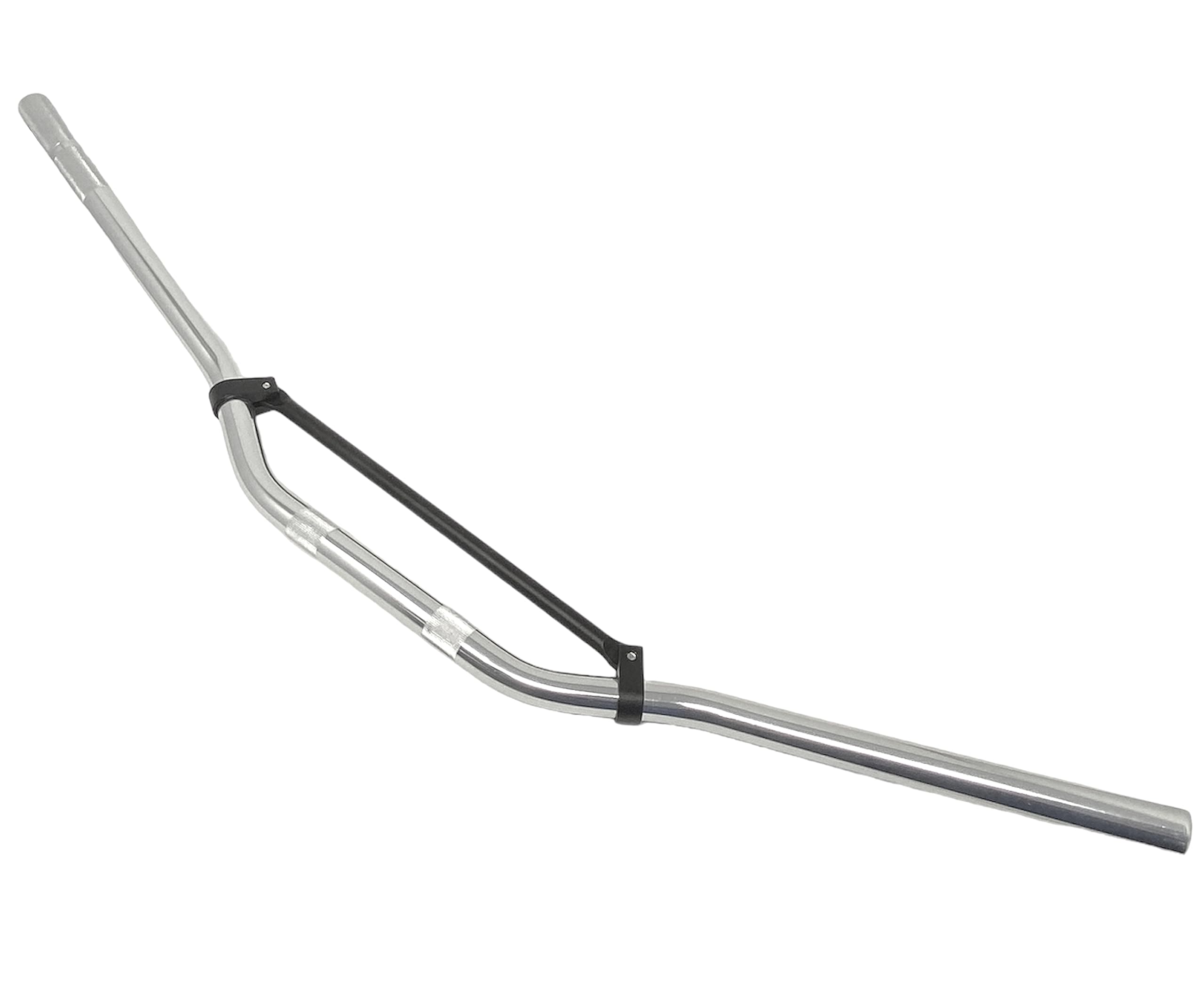 Motorcycle Handlebars 22mm 7/8 inch with Cross Brace Bar for Motocross Streetfighter Supermoto Enduro (Silver/Black)