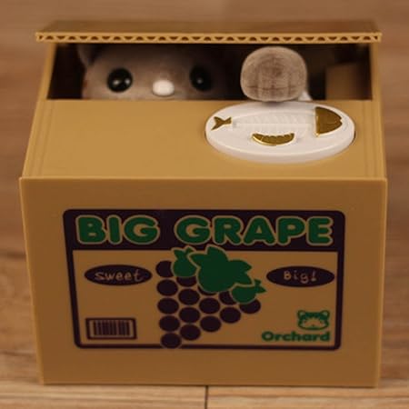 Amazon Cozyrom 可愛い いたずら Bank 硬貨 貯金箱 金庫 猫 ダンボール 子供のおもちゃ ギフト 誕生日プレゼント 貯金箱 おもちゃ