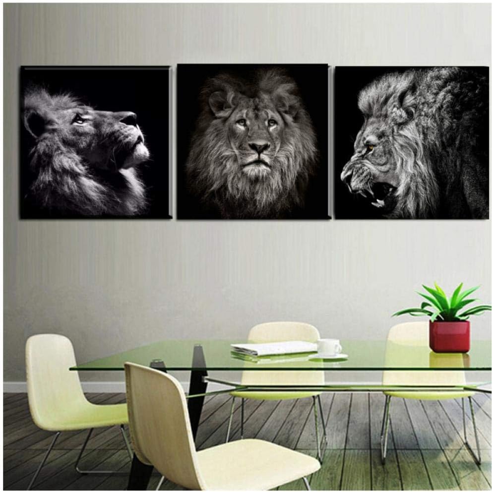 Ywsen Moderno Blanco y Negro África Selva Animal Salvaje león Tigre