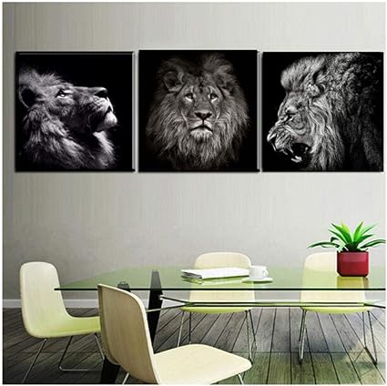 Ywsen Moderno Blanco y Negro África Selva Animal Salvaje león Tigre